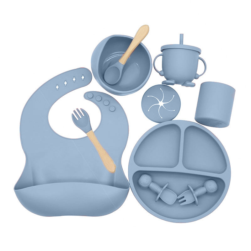 Silicone Baby Feeding Set - Complete 6-Piece Mealtime Kit for Infants & Toddlers