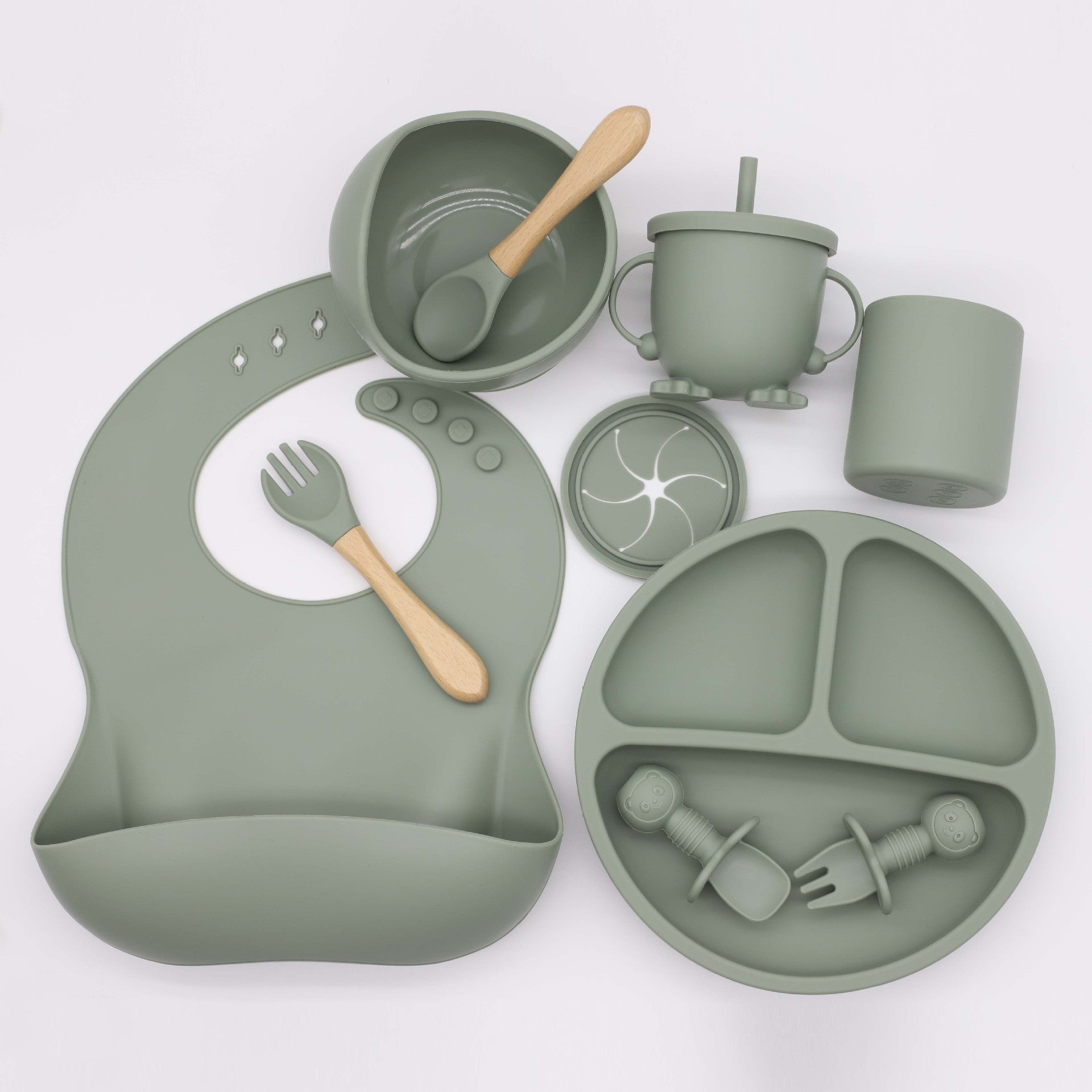Silicone Baby Feeding Set - Complete 6-Piece Mealtime Kit for Infants & Toddlers