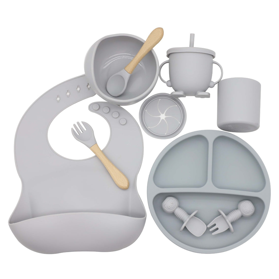 Silicone Baby Feeding Set - Complete 6-Piece Mealtime Kit for Infants & Toddlers