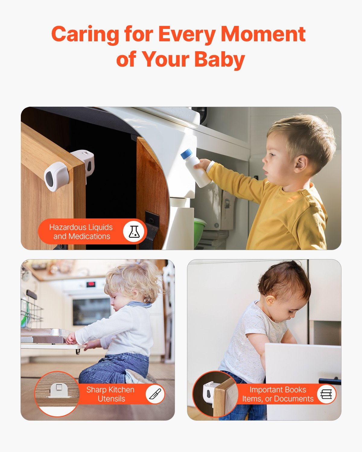 Magnetic Child Safety Cabinet Locks – 20 Pack | Baby Proof Drawers & Cabinets