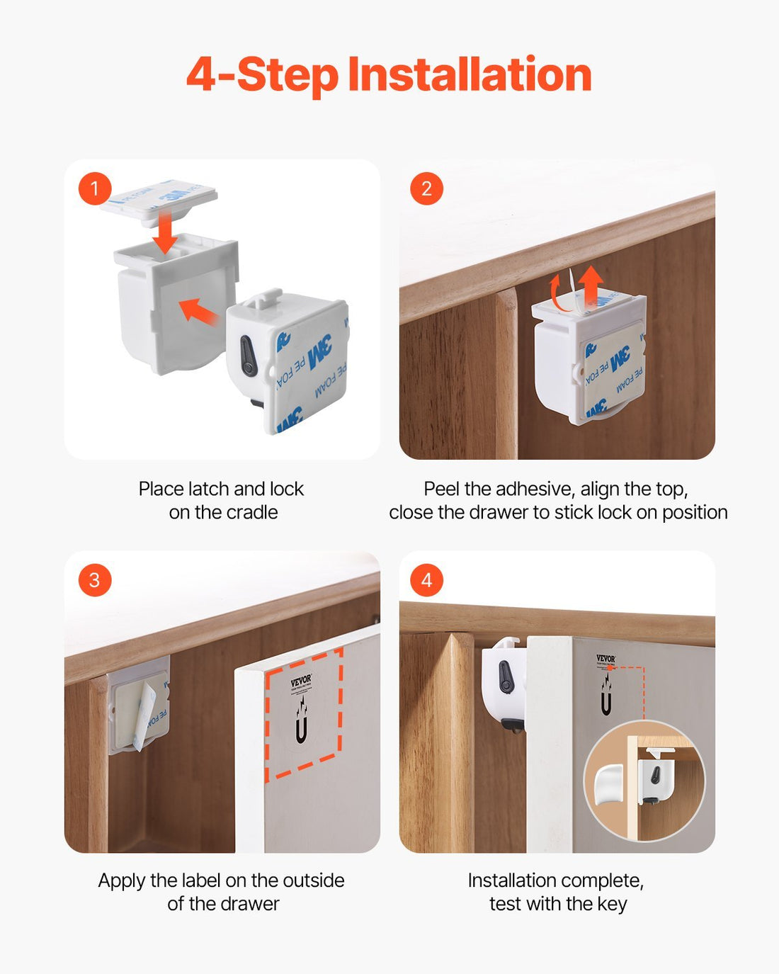 Magnetic Child Safety Cabinet Locks – 20 Pack | Baby Proof Drawers & Cabinets